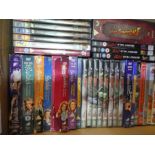 Selection of mostly box set DVDs including Star Wars, Thunderbirds, John Wayne, etc