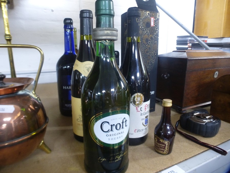 A bottle of Lanson champagne, Port, Sherry and others