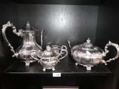 Silver plated 4 piece tea and coffee set