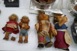 Vintage Steiff family of hedgehogs