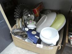 Two mixed boxes of various china and glassware including collector's plates, etc plus sundries