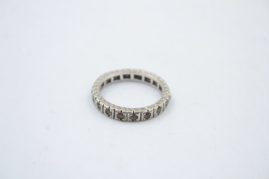 antique 9ct gold gem stone full eternity ring 2.9g