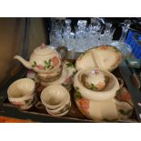 Two boxes of floral tea and dinnerware by Franciscan
