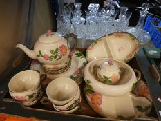 Two boxes of floral tea and dinnerware by Franciscan