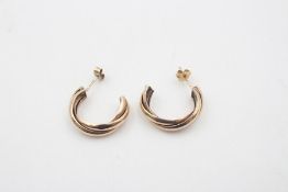 9ct gold twist hoop earrings 3g