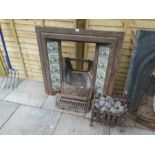 Cast iron and tile fireplace AF with fire basket