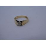 9ct gold diamond solitaire ring 2.3g