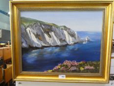 2 x Oil on board pictures depicting coastal scenes one signed JW Mobbs