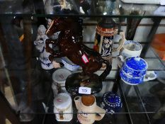 Selection of china figures incl. Beswick et AF, plus Harrods tea, coffee and sugar containers etc