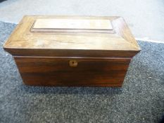 A Victorian rosewood tea caddy