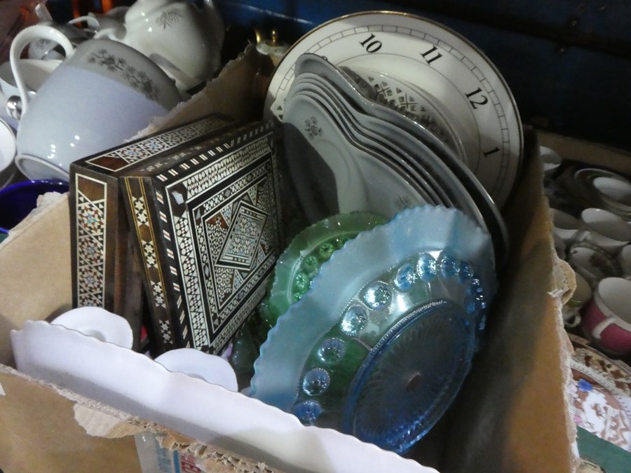 Vintage selection of china dressing table sets, including oriental themed china