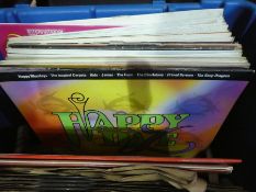Two boxes of records of various themes, books etc ,