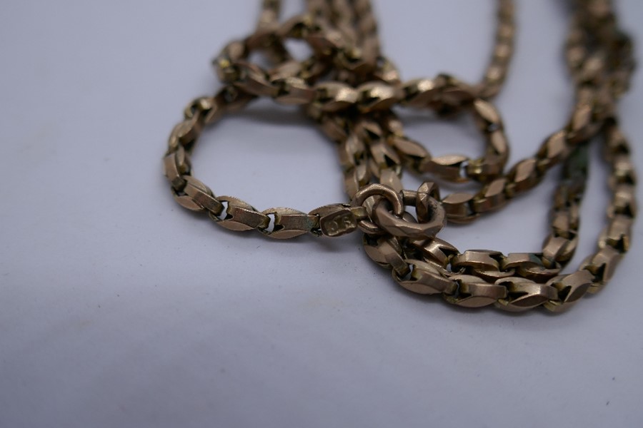 9ct Yellow gold long chain, AF, 2 breaks to chain, marked 9C, 29.8g - Image 2 of 2