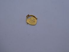 vintage 9ct gold 'I love you' spinner charm / pendant 1.3g