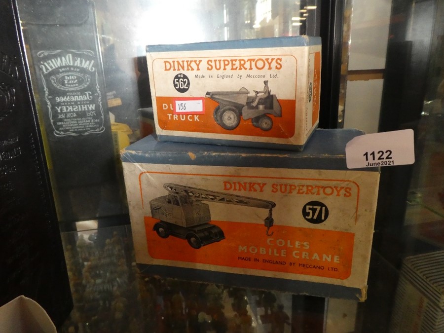 Dinky 562 and 571 Coles crane and Dumper Truck