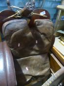 Vintage leather footstool