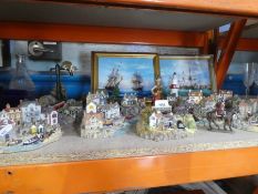 Selection of miniature horses by artist Jane Hart including Lifeboat scenes and railway and pictures