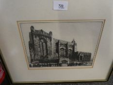 A. Watson Turnbull. Two pencil signed etchings, Liverpool cathedral and London scene.