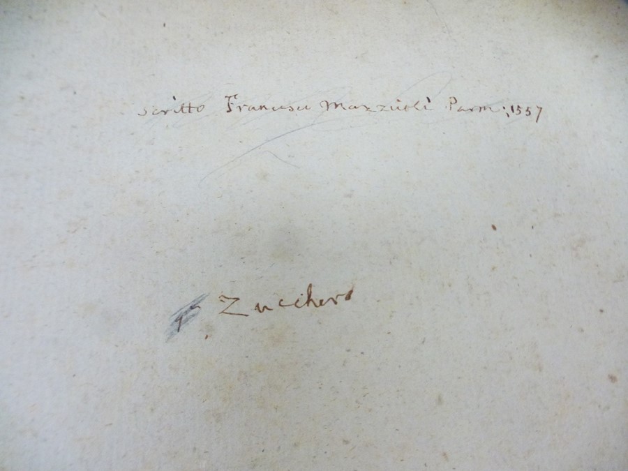 Circle of Taddeo Zuccaro (1529-1566)  A Design for a Fresco with indistinct inscription ’Di Fra - Image 4 of 4