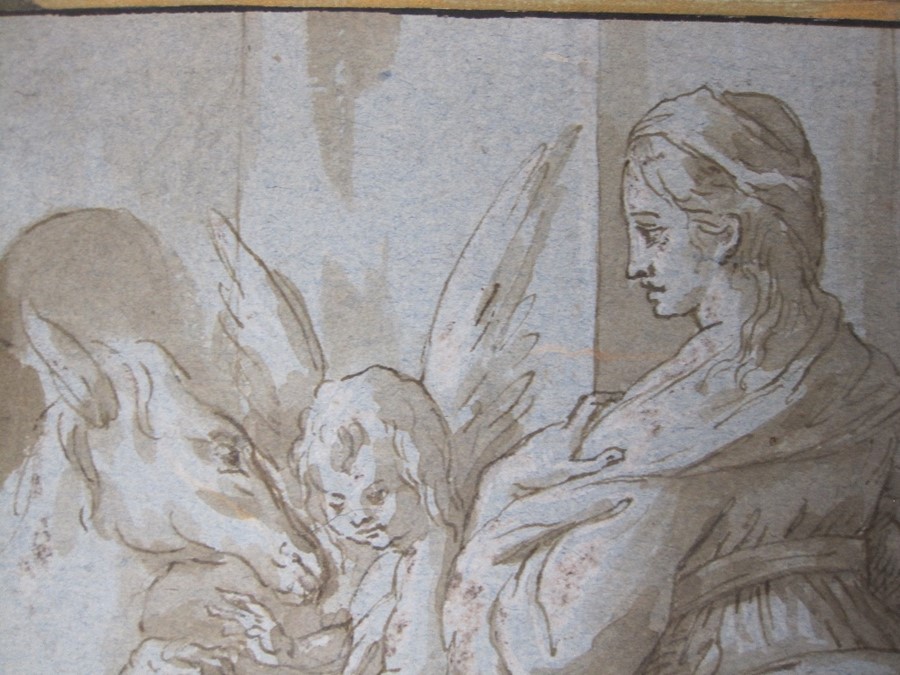 After Ludovico Carracci (1555-1619) The Virgin Mary, flanked by two cherubs and head of a mule, - Image 4 of 4