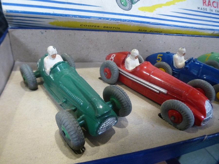 Dinky Gift Set No. 4 racing cars, appear in good bright original paintwork, in good original box wit - Image 7 of 10
