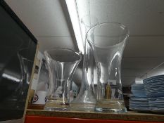 Three large glass vases