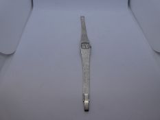 Vintage ladies 9ct white gold 'Accurist' wristwatch, on white gold strap, case marked 375 and strap