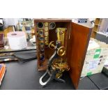 A Victorian cased Challenge model microscope by Smith & Son, London