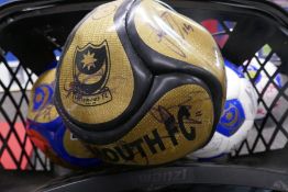 Portsmouth football club, three signed footballs including a 2008 FA Cup winners example