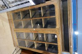 Two door glazed bookcase, and free standing 4 shelf bookcase