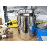 Stainless steel milk churn