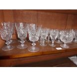 A quantity of drinking glasses