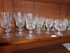 A quantity of drinking glasses