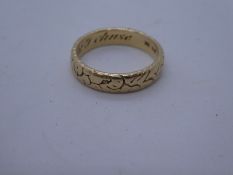 14K yellow gold wedding band, size L, 3.5g approx
