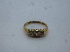 18ct yellow gold diamond set gypsy ring, approx 3.6g, size P/Q, marked 18