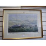 A limited edition print of the QE2 'In the Mersey' 1994, signed by the artist and Captain, and one o