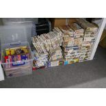 A quantity of boxed military model kits by Tamiya, and Italeri etc, and a box of military modelling