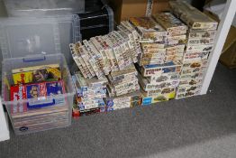 A quantity of boxed military model kits by Tamiya, and Italeri etc, and a box of military modelling