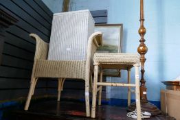 Three items of Loom furniture and a nest of tables and sundry pictures