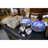 A mixed lot, to include paperweights, Royal Copenhagen Christmas plates, a pair of vases and sundry