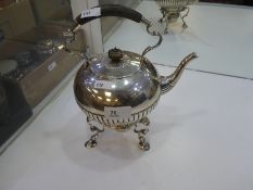 A very interesting and high quality Edwardian tea pot on stand, stand having three cabriole legs and