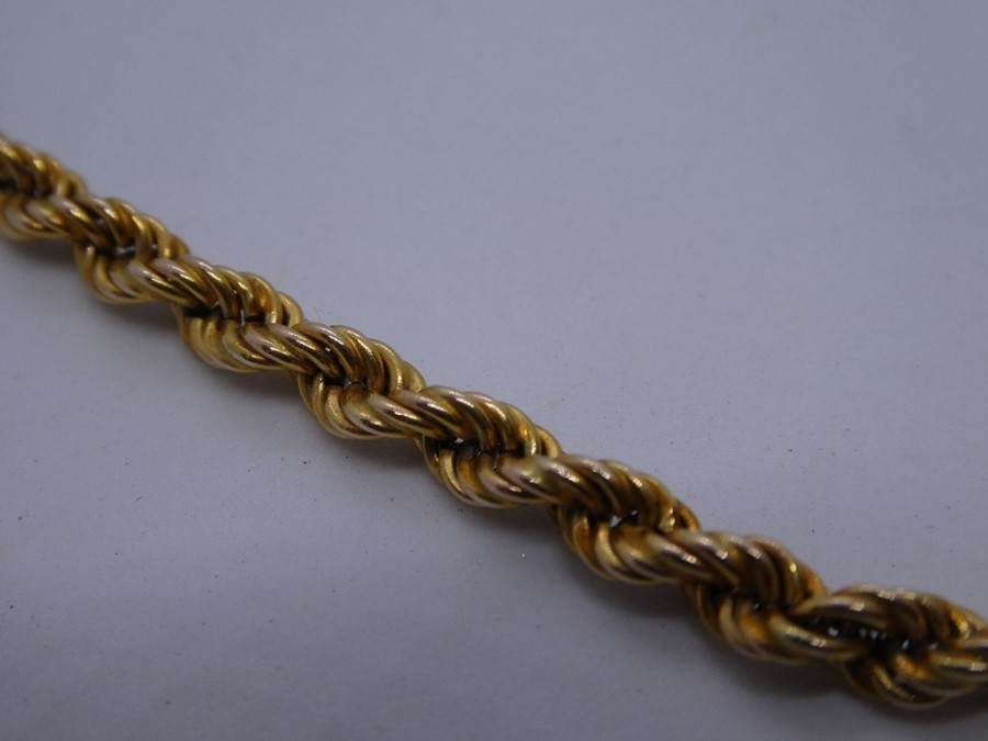 9ct 375 yellow gold ropetwist design neckchain, marked 375, 10.1g approx, 41cm - Image 3 of 3