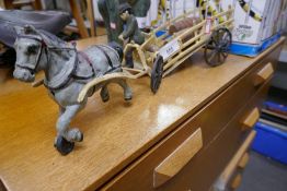 An old die-cast horse and cart