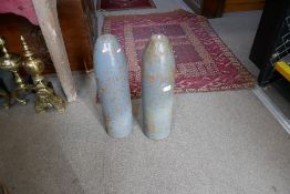 A pair of Naval 6" Artillery shells, 54cm tall
