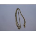 Yellow metal neckchain, marks worn, presumed 9ct, approx 6.4g