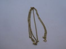 Yellow metal neckchain, marks worn, presumed 9ct, approx 6.4g