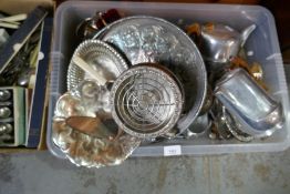 Two cartons of silver plated items