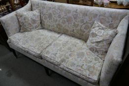 An old Georgian style settee having square tapered legs, 159cm