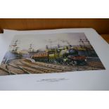 A quantity of unframed railway prints by Chris Woods, and King Fisher Productions 1988