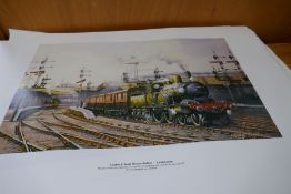 A quantity of unframed railway prints by Chris Woods, and King Fisher Productions 1988